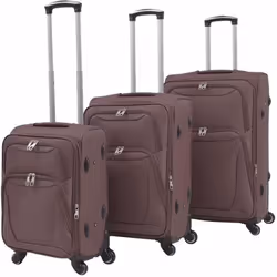vidaXL Jeu de valises souples 3 pcs Couleur de café