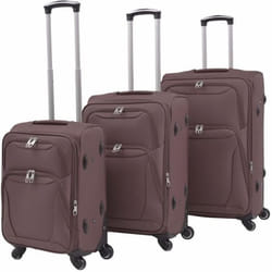 vidaXL Jeu de valises souples 3 pcs Couleur de café