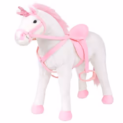 vidaXL Jouet en peluche Licorne Blanc et rose XXL