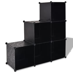 vidaXL Organisateur de rangement cube avec 6 compartiments Noir - TU