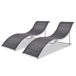 VidaXL 43654 chaise d'extérieur Linge Polyester, Polyvinyl chloride (PVC) Noir, Gris