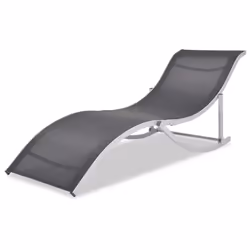 VidaXL 43654 chaise d'extérieur Linge Polyester, Polyvinyl chloride (PVC) Noir, Gris