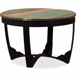 Cette table basse en bois de style industriel dégage un charme vintage et fera une addition intemporelle à votre maison. La t ...