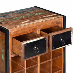 VidaXL 244831 porte-bouteilles Acier, Bois - Vue supplémentaire 4