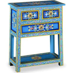 Buffet Avec Tiroirs Bois Massif De Manguier Peinture Turquoise Vidaxl