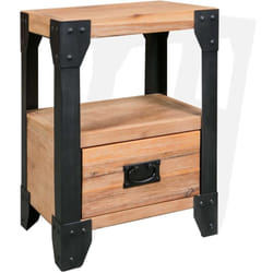 Vidaxl - Table de chevet Bois d'acacia Acier 40 x 30 x 54 cm