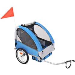 Remorque de vélo gris et bleu 30 kg Vidaxl