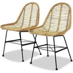 vidaXL Chaise de salle à manger 2 pcs Rotin naturel