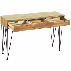 Cette table console de style colonial en teck massif recyclé ajoutera une touche de charme rustique à votre intérieur. Elle p ...