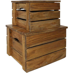 Vidaxl - Ensemble de caisse de rangement 2 pcs bois d'acajou massif
