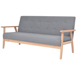 Vidaxl - Canapé à 3 places Tissu Gris clair