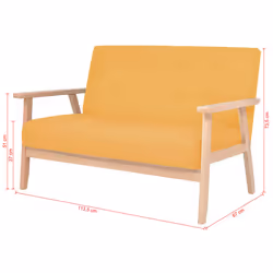 VidaXL 244658 canapé Jaune - Vue supplémentaire 7