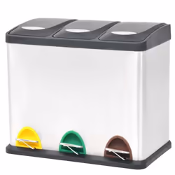 vidaXL Poubelle à ordures Acier inoxydable 24 L - TU