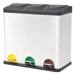 vidaXL Poubelle à ordures Acier inoxydable 54 L - TU