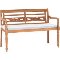 Banc Batavia avec coussins 120 cm Teck Vidaxl