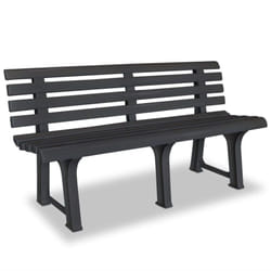 Banc de jardin 145,5 cm plastique anthracite Vidaxl