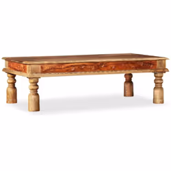 Cette table basse en bois avec un design antique donnera à la décoration de votre chambre une touche de style colonial. Fabri ...