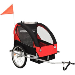 Vidaxl - Remorque de vélo et poussette 2-en-1 noir et rouge