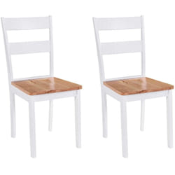 Chaises À Manger Lot De 2 Blanc Bois D'Hévéa Massif