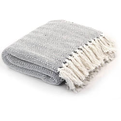 Vidaxl - Couverture coton à chevrons 160x210 cm Gris