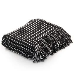 vidaXL Couverture coton à carrés 125x150 cm Noir