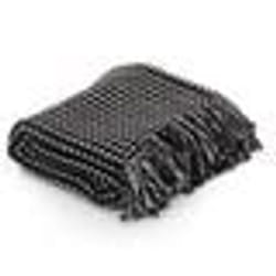 vidaXL Couverture coton à carreaux 160x210 cm Noir - 160 x 210 cm
