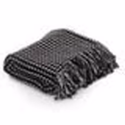 vidaXL Couverture coton à carrés 220x250 cm Noir - 220 x 250 cm