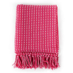 Vidaxl - Couverture coton à carreaux 160x210 cm Rose