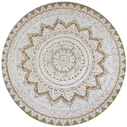 Vidaxl - Tapis de sol Jute tressée imprimée 150 cm Rond