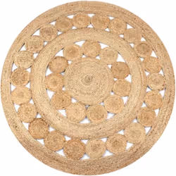 Donnez une touche naturelle à votre intérieur avec notre tapis de jute tressé ! Le tapis rond est tissé à la main par des art ...