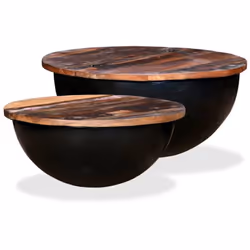 Cet ensemble se compose de 2 tables basses élégantes en bois avec un design industriel unique et ajoutera de la distinction à ...