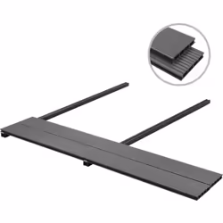 Cet ensemble complet de panneaux de terrasse en WPC avec des accessoires d'installation, constituant une dimension totale de  ...