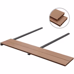 Cet ensemble complet de panneaux de terrasse en WPC avec des accessoires d'installation, constituant une dimension totale de  ...