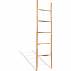 vidaXL Échelle à serviettes 5 échelons Bambou 150 cm