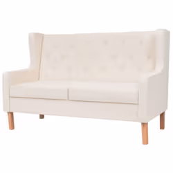 VidaXL 245450, Crème, Blanc, 2 siège(s), Polyester, 1400 mm, 680 mm, 900 mm