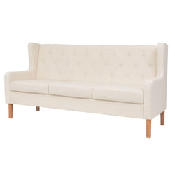 VidaXL 245451 canapé 3 siège(s) Crème, Blanc