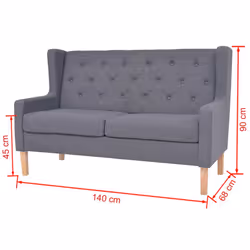 VidaXL 245453 canapé 2 siège(s) Gris - Vue supplémentaire 7