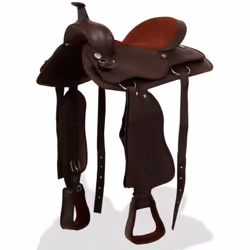 Cette selle western est livrée avec un bridon assorti et un col de poitrine. Le cuir véritable de haute qualité et le cuir sy ...