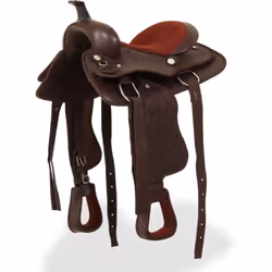 Cette selle western est livrée avec un bridon assorti et un col de poitrine. Le cuir véritable de haute qualité et le cuir sy ...