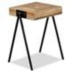 vidaXL Table d'appoint Teck massif de récupération - TU