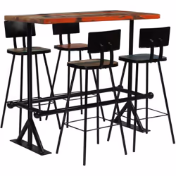 Cet ensemble de bar en bois de style rétro dégage un charme industriel et sera un supplément intemporel à votre maison. La ta ...