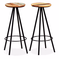 vidaXL Tabourets de bar lot de 2 bois massif de récupération - TU
