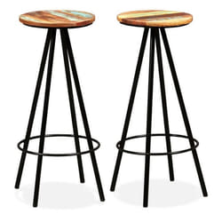 vidaXL Tabourets de bar lot de 2 bois massif de récupération - TU