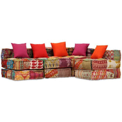 Vidaxl - Pouf modulaire à 4 places Patchwork Tissu