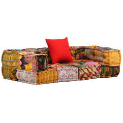 Vidaxl - Pouf modulaire à 2 places Patchwork Tissu