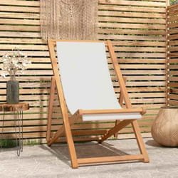 VidaXL 43802 chaise d'extérieur Terrace Siège rembourré Tissu, Teck Marron, Crème