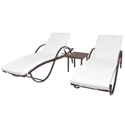 VidaXL 274868 chaise d'extérieur Linge Siège rembourré Polyuréthane, Acier Crème, Blanc