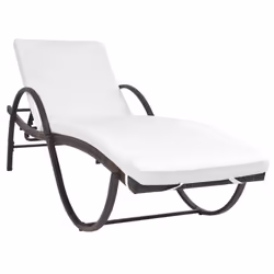 VidaXL 274868 chaise d'extérieur Linge Siège rembourré Polyuréthane, Acier Crème, Blanc - Vue supplémentaire 2