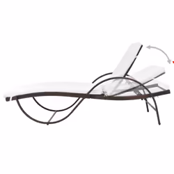 VidaXL 274868 chaise d'extérieur Linge Siège rembourré Polyuréthane, Acier Crème, Blanc - Vue supplémentaire 3