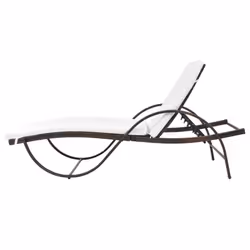 VidaXL 274868 chaise d'extérieur Linge Siège rembourré Polyuréthane, Acier Crème, Blanc - Vue supplémentaire 4